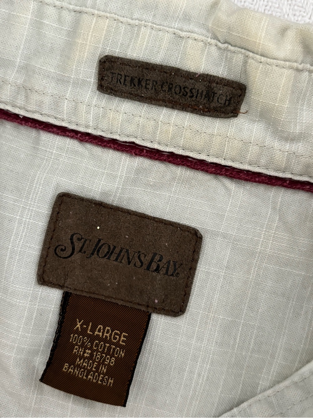 St. John's Bay Light Gray Short-Sleeve Button-Down Shirt - Picture 4 of 7